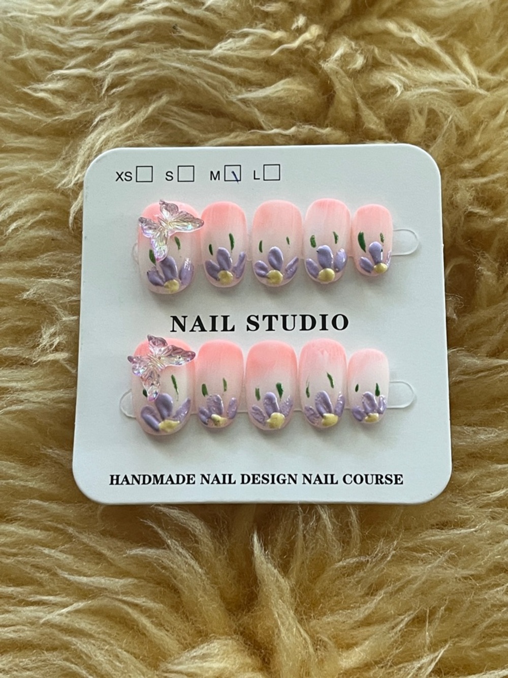 Pink & Purple Floral Press-On Nails
